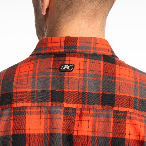 Camasa Klim Cottonwood Midweight Flannel Fiery Red - Black-2