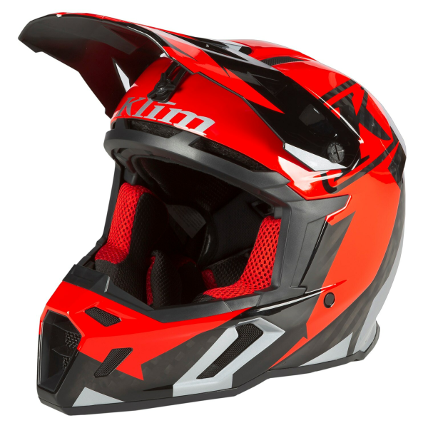 Casca Snowmobil Klim F5 ECE Amp Fiery Red - Metallic Silver-29