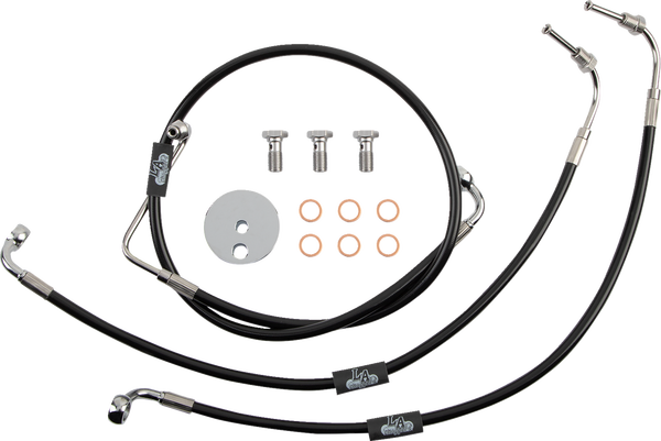 Black Braided Brake Line Kit Black 46 cm - 51 cm (18'' - 20''), 1, nordicamoto.ro