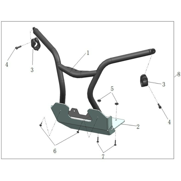BULL BAR FAȚĂ UTV CFMOTO – NEGRU, 3, nordicamoto.ro