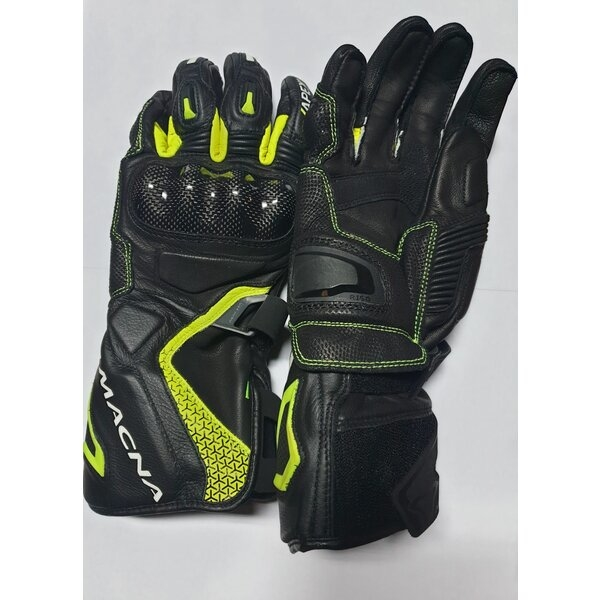 Manusi de piele sport MACNA APEX Negru/Galben fluo M (Resigilat), 1, nordicamoto.ro