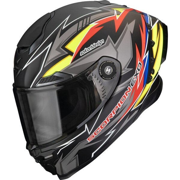 Casca integrala sport SCORPION EXO-RACE AIR MOVE ON M Negru/Albastru/Portocaliu, 17, nordicamoto.ro