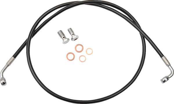 Black Braided Brake Line Kit Black 30, 1, nordicamoto.ro