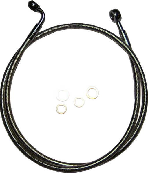 E-z Align Dot Braided Single Disc Front Brake Line Black, Black Pearl, 3, nordicamoto.ro