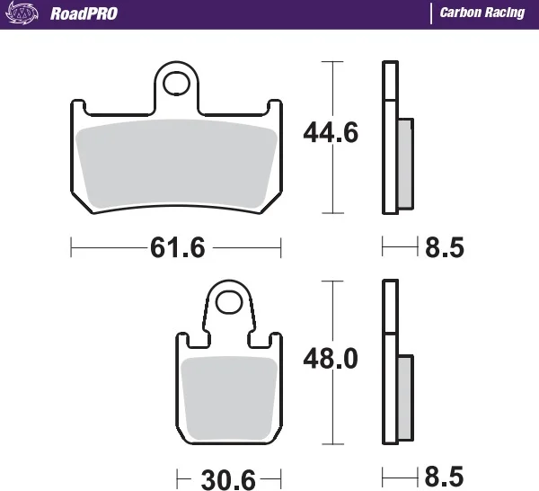 Plăcuțe de frână Roadpro Carbon Racing, 2, nordicamoto.ro
