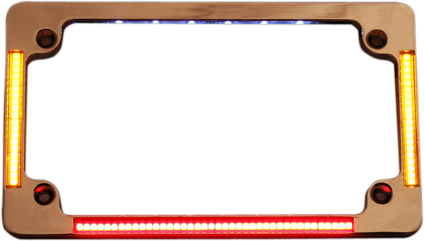 All-in-one License Plate Frame Amber, Red, White, 1, nordicamoto.ro