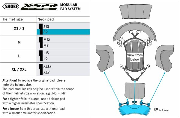 Burete central gât casca SHOEI XPRO Type-P XL13-0