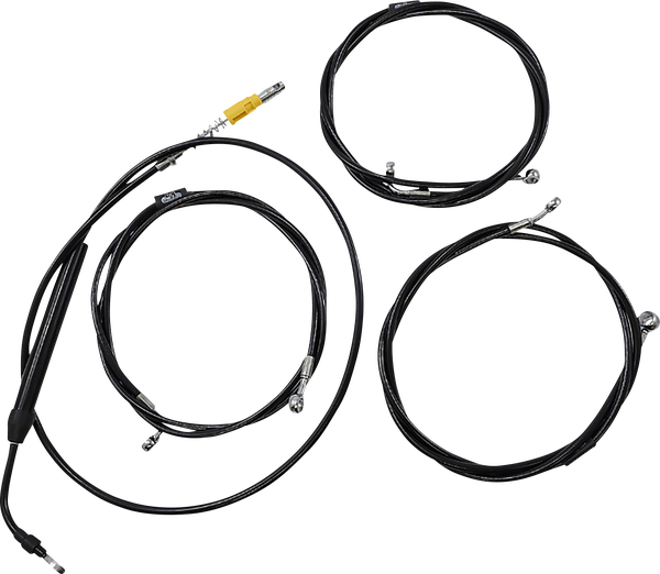 Standard Black Vinyl Braided Handlebar Cable/brake Line Kit Black, 1, nordicamoto.ro