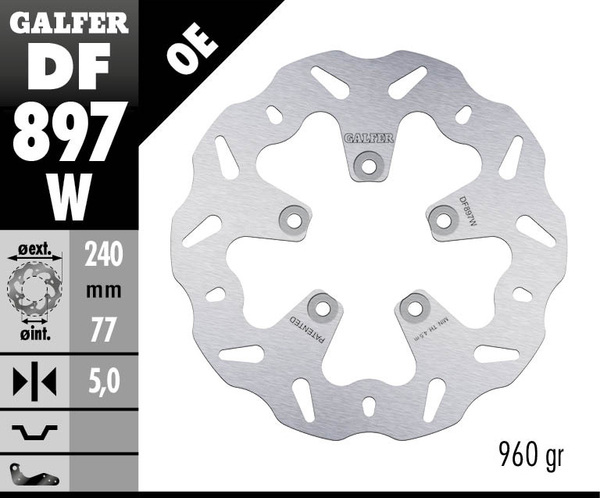 Wave® Brake Rotor Silver, 1, nordicamoto.ro