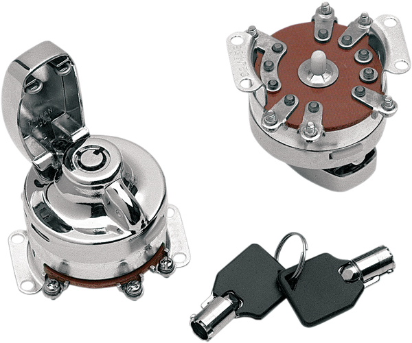 Round Key Internal Contact Switch Chrome, 1, nordicamoto.ro