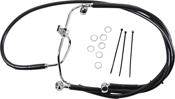 Extended Length Black Vinyl Brake Line Kit Black Oversize [+254 mm (10'')], 1, nordicamoto.ro