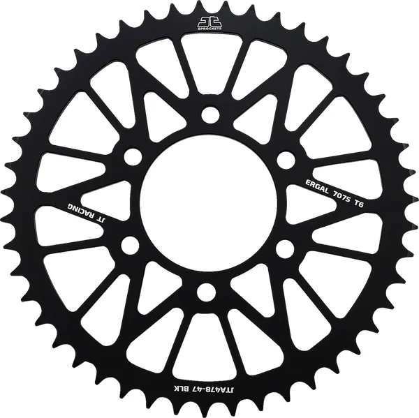 JT SPROCKETS Pinion spate din aluminiu Racelite, negru, 1, nordicamoto.ro