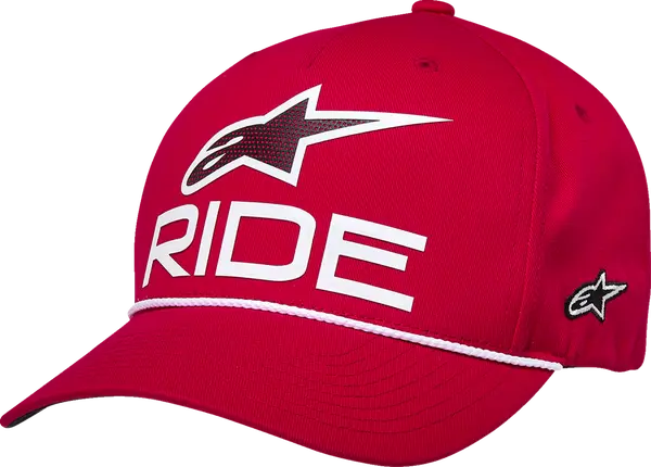Ride Comp Curved Bill Snap Hat Red 
