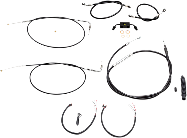 Complete Black Vinyl Braided Handlebar Cable/brake Line Kit Black, 1, nordicamoto.ro