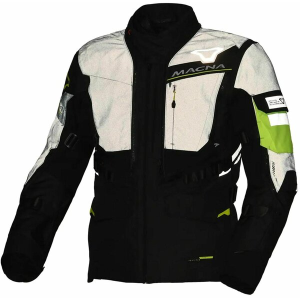 Geaca textil impermeabila touring/adventure MACNA FLEXODUS Night Eye™ S Negru Night Eye/Galben fluo, 7, nordicamoto.ro