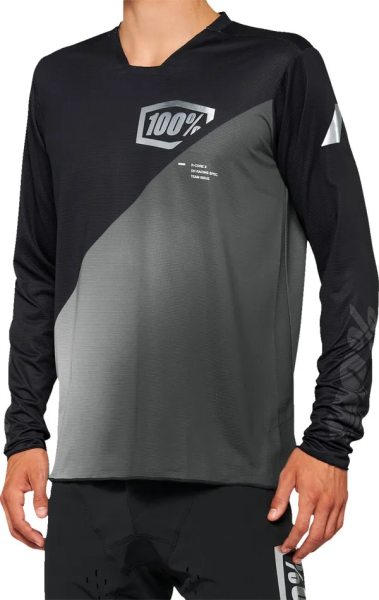 Tricou MTB 100% R-Core Black/Gray-2