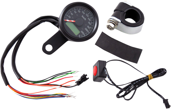 1-7/8(r) Programmable Metric Speedometer With Indicator Lights Black, 1, nordicamoto.ro