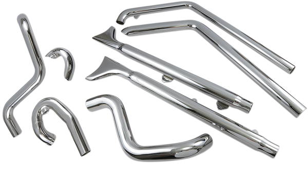 Fishtail True Dual Exhaust System Chrome, 2, nordicamoto.ro