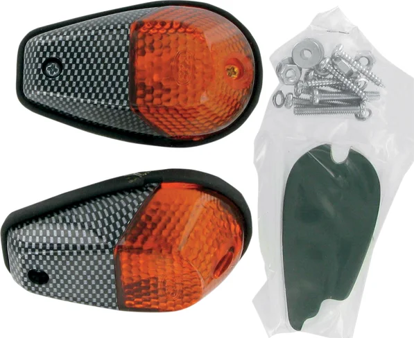 Flush Mount Marker Lights Carbon Fiber, 1, nordicamoto.ro