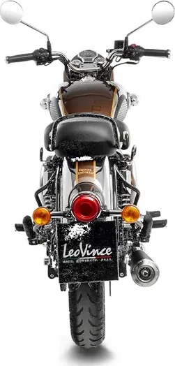 Tobă de eșapament LeoVince Classic Racer Black Edition Slip-On pentru Royal Enfield Meteor 350 (2021-2025), 5, nordicamoto.ro