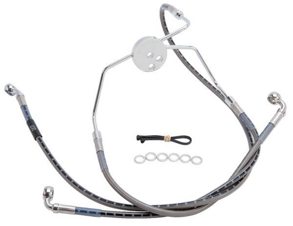 Cycleflex Extended Length Front Brake Line Kit Silver, Polished Oversize [+203 mm (8'')], 1, nordicamoto.ro
