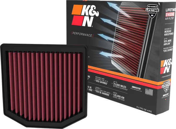 High-flow Air Filter Black, Red, 3, nordicamoto.ro