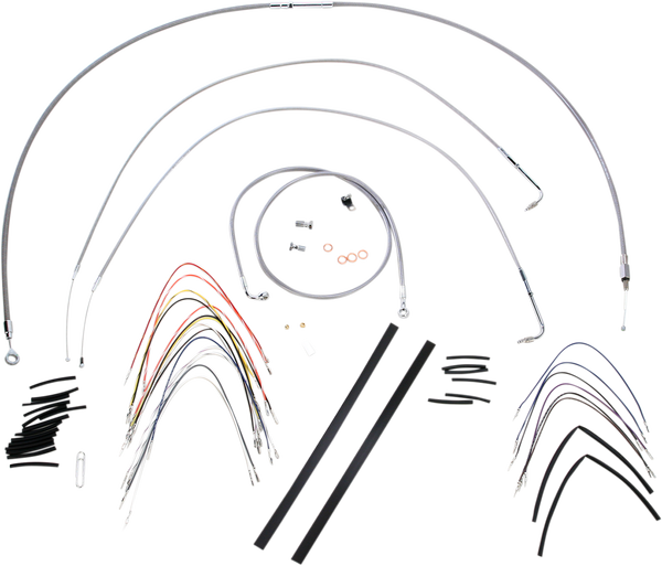 Complete Stainless Braided Handlebar Cable/brake Line Kit Silver, 1, nordicamoto.ro