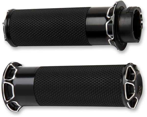 Fusion Beveled Grips Black, 2, nordicamoto.ro