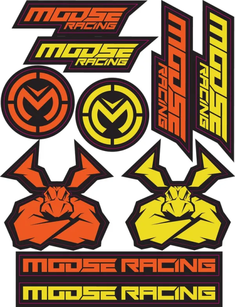 MOOSE RACING S2 Decal Black, Silver -0
