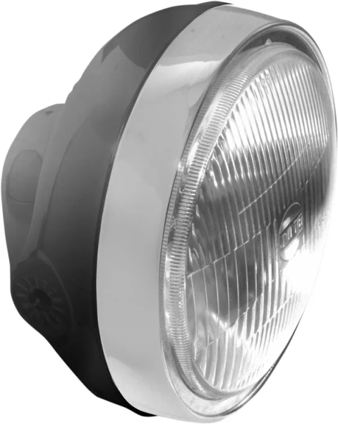 6-1/4(r) Classic Side Mount Headlight Assembly Black, Chrome-0