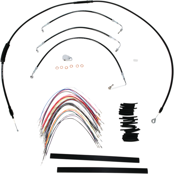 Complete Black Vinyl Handlebar Cable/line Kit For Ape Hanger Handlebars Black, 1, nordicamoto.ro