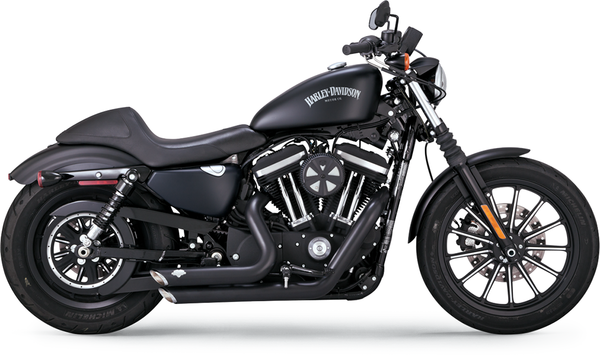 Shortshots Staggered Exhaust System Black, 2, nordicamoto.ro
