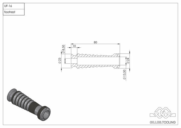 Uf16 Sport Footpeg Silver, 2, nordicamoto.ro