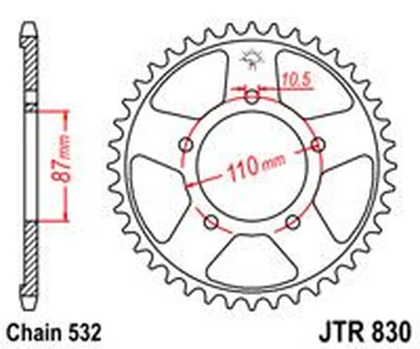 JT SPROCKETS Rear Sprocket Natural -0