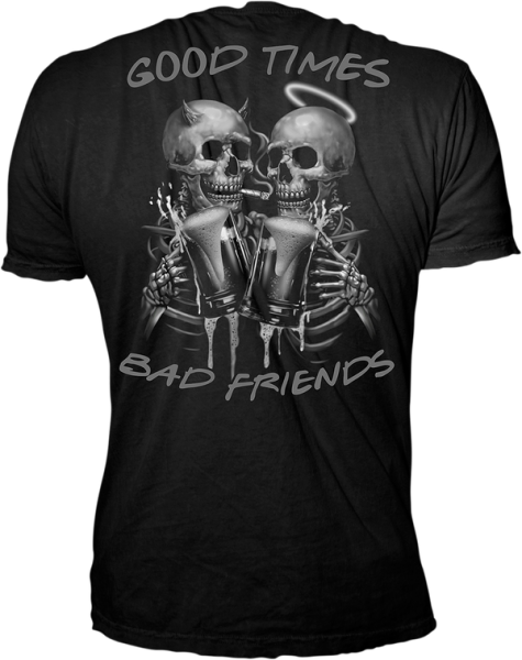 Good Times Bad Friends T-shirt Black 2XL, 4, nordicamoto.ro