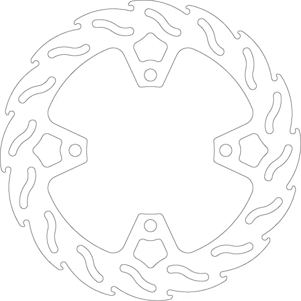 Flame Fixed Brake Rotor Silver, Stainless Steel -0