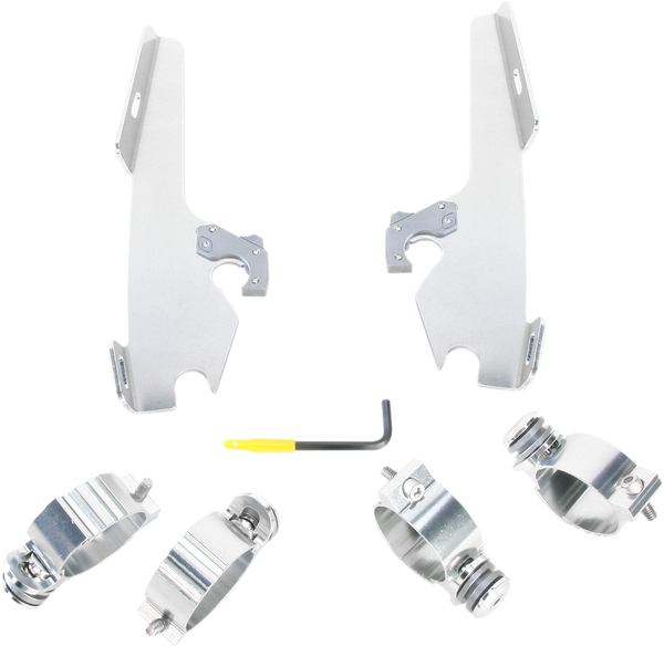 Fats/slim Windshield Trigger-lock Complete Mount Kit Polished, 1, nordicamoto.ro