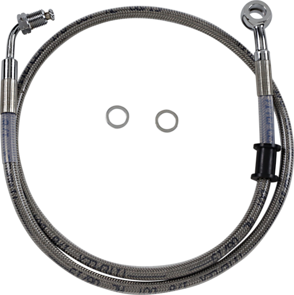 Extended Length Stainless Steel Brake Line Silver, Clear-coated Oversize [+203 mm (8'')], 1, nordicamoto.ro
