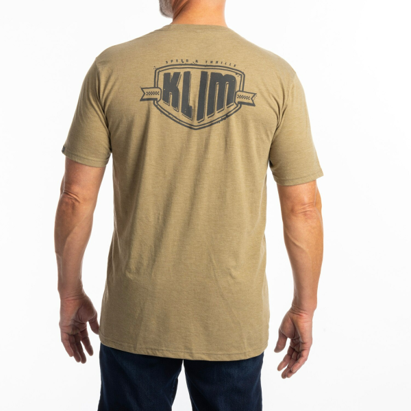 Tricou Klim Full Throttle Tri-blend Coyote Brown Heather - Asphalt-1