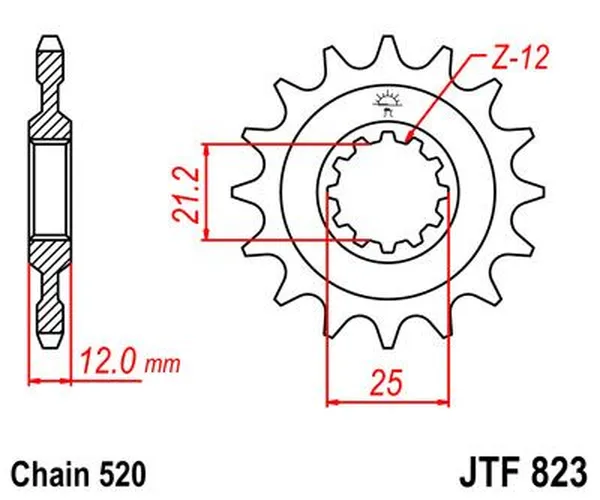 JT SPROCKETS Front Sprocket Natural -0