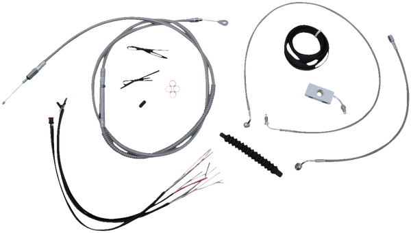 Complete Stainless Braided Handlebar Cable/brake Line Kit Silver, 1, nordicamoto.ro