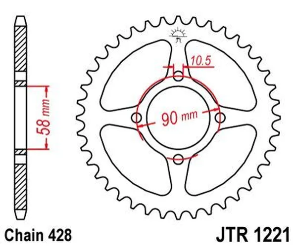 JT SPROCKETS Rear Sprocket Natural -0