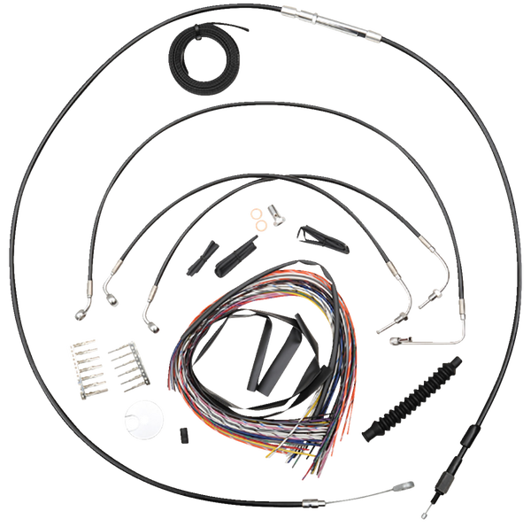 Complete Black Vinyl Braided Handlebar Cable/brake Line Kit Black, 1, nordicamoto.ro