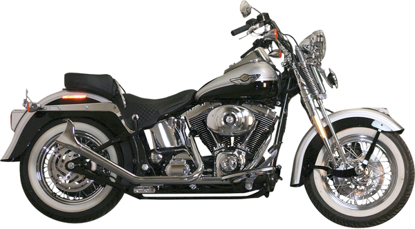 1-3/4(r) “side By Side” Upsweep Fishtail Exhaust System Chrome, 1, nordicamoto.ro