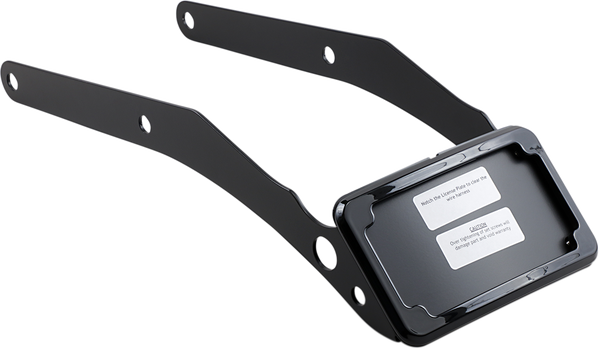 Curved License Plate Frame And Mount With License Plate Light Black, 2, nordicamoto.ro
