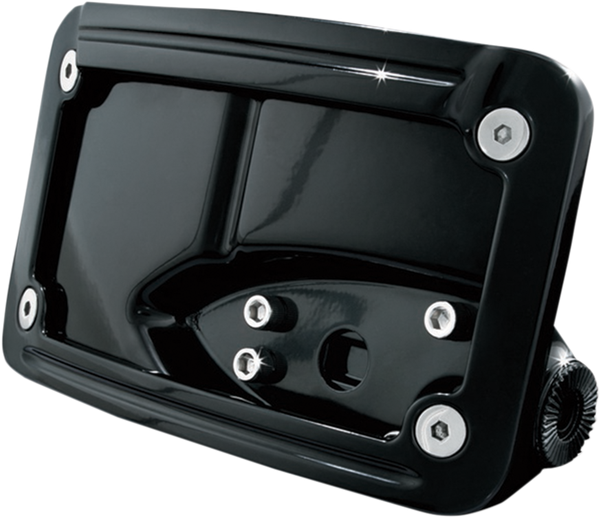 Curved Side-mount License Plate Holder Gloss Black, 1, nordicamoto.ro