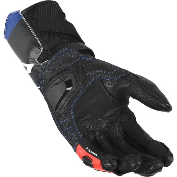 Manusi de piele sport perforate MACNA THANDOR M Negru/Rosu, 4, nordicamoto.ro