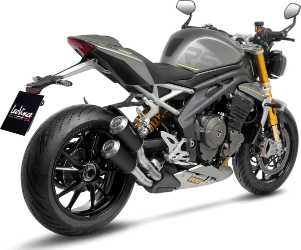 Tobă de eșapament LeoVince LV-10 Black Slip-On pentru Triumph Speed Triple 1200 RR, 4, nordicamoto.ro