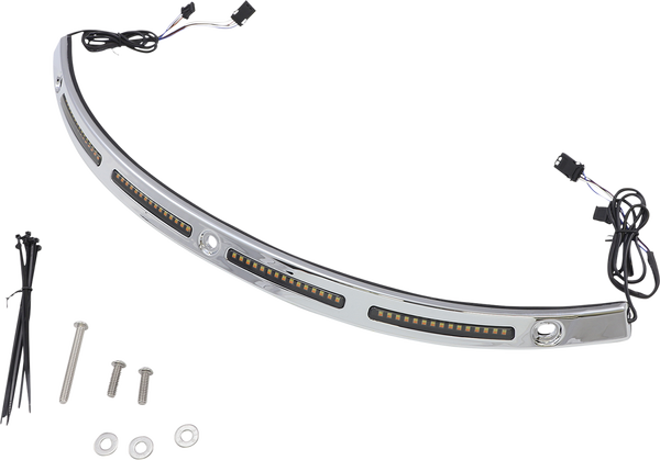Genesis® 4 Dynamic Led Batwing Windshield Trim Chrome, 1, nordicamoto.ro