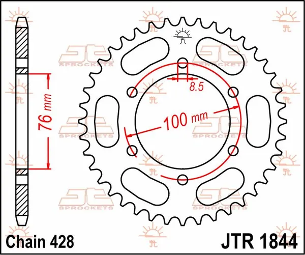 JT SPROCKETS Rear Sprocket Natural -0